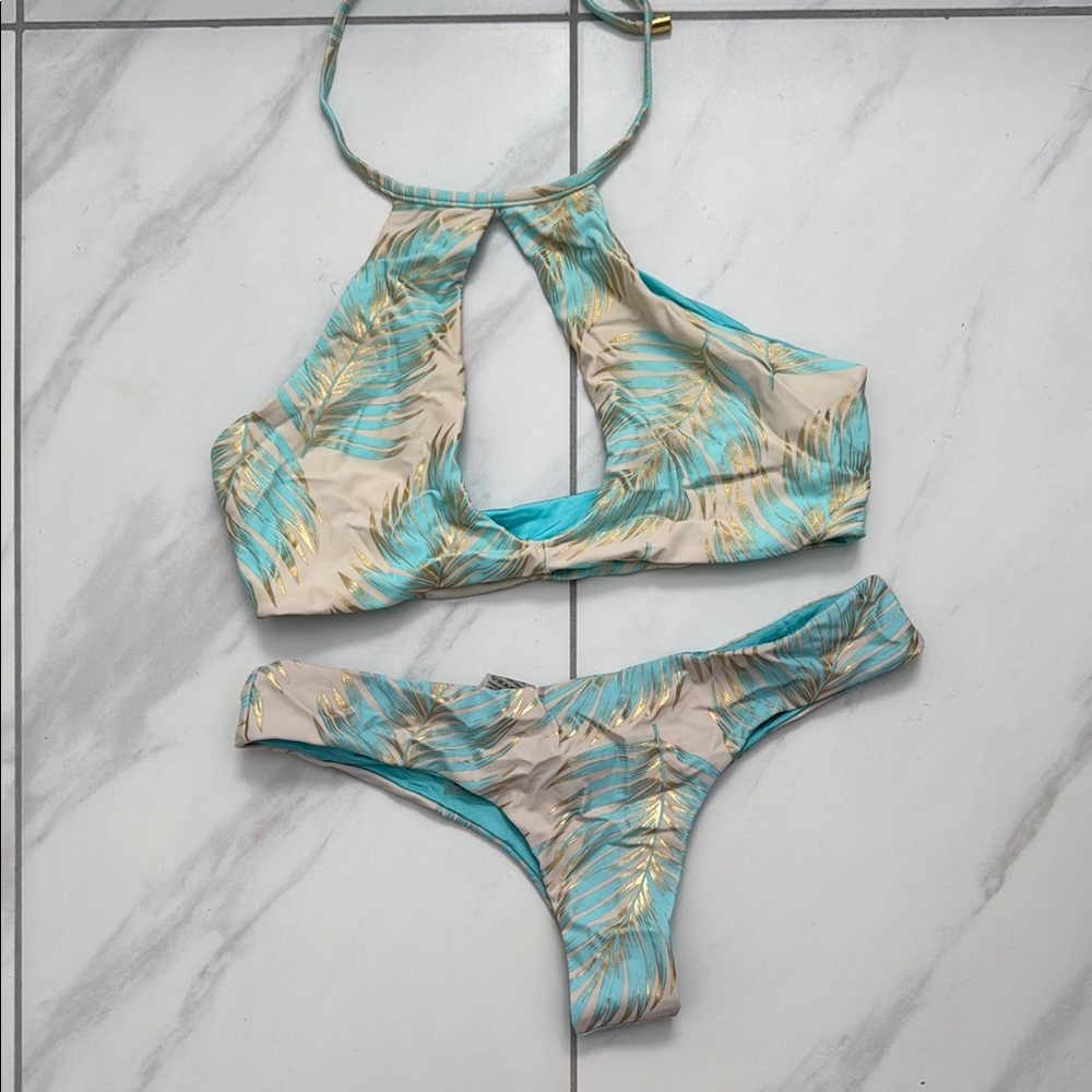 Tropical Print Bikini Set